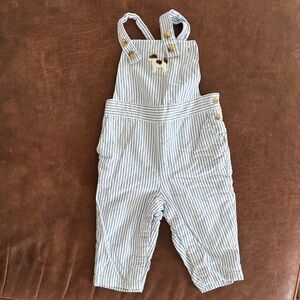 Janie and Jack Blue Striped Overalls